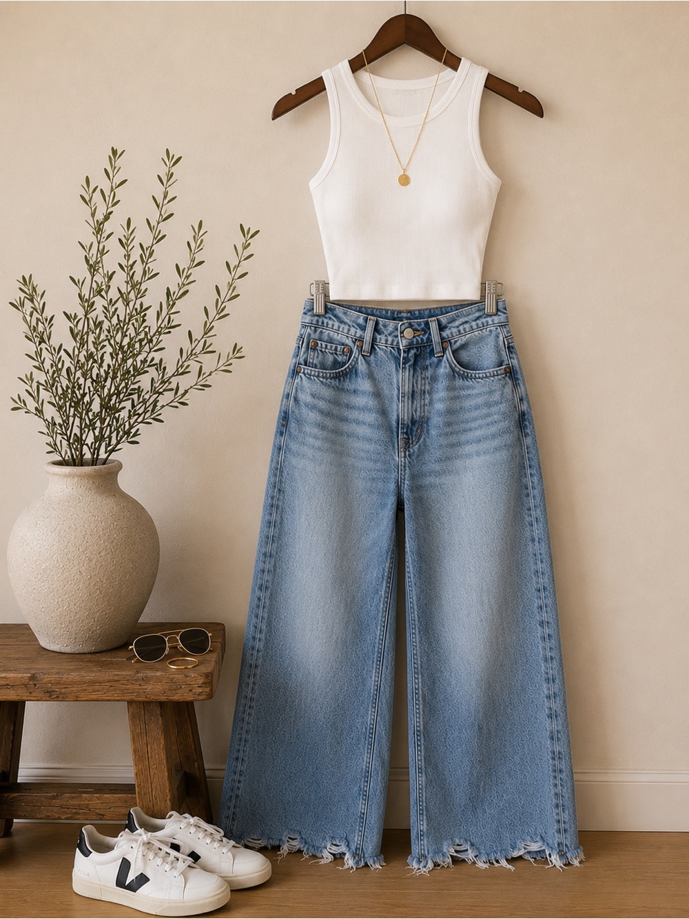 American Eagle Super High Rise Baggy Wide Leg Jeans | Size 0